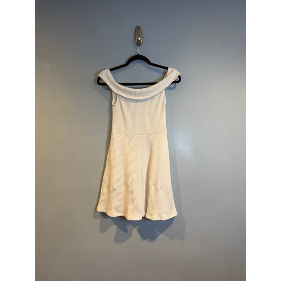 Free People Dresses & Skirts - FP Beach by Free People Off-Shoulder Ribbed Knit Dress Ivory Size M